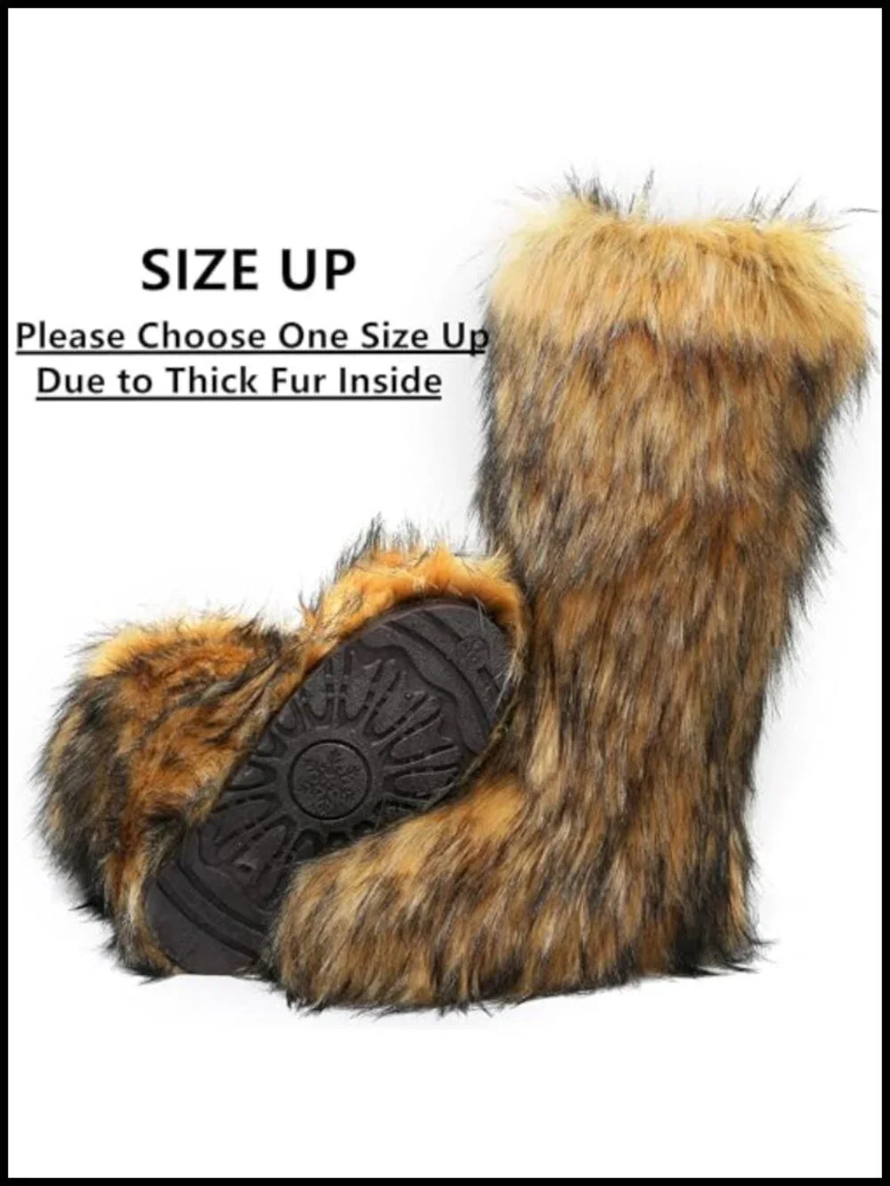 Faux Fur Knee High Snow Boots for Women - Warm Fuzzy Slip-On Winter Boots